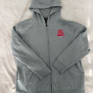 Vans Gray Hoodie with Red and Teal Logo